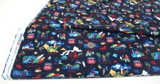 Michael Miller quilt-craft fabric THE MOTHER ROAD navy 2 yds (dcx-12519) Rte.66