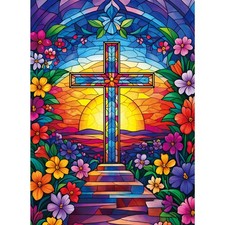 Puzzles for Adults 500 Pieces,Cross Stained Glass Puzzles for Adults,Christia...