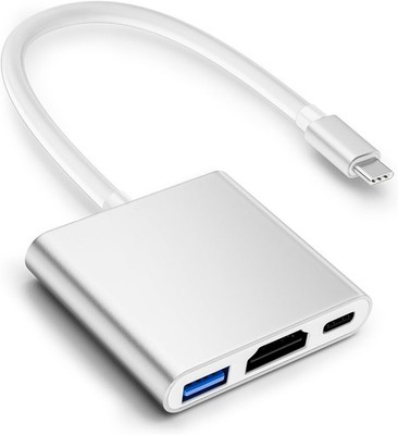 USB C to HDMI Adapter, 4K USB-C Adapter with 100W PD silver or gray 