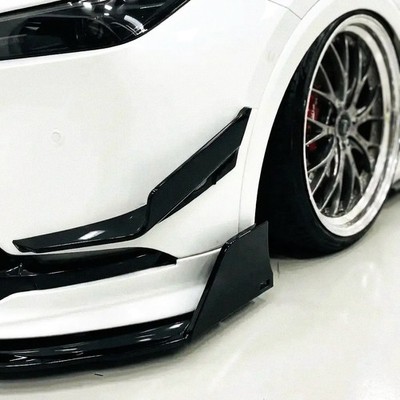 Front Bumper Side Canards Aero Splitter Universal Black Pair USA