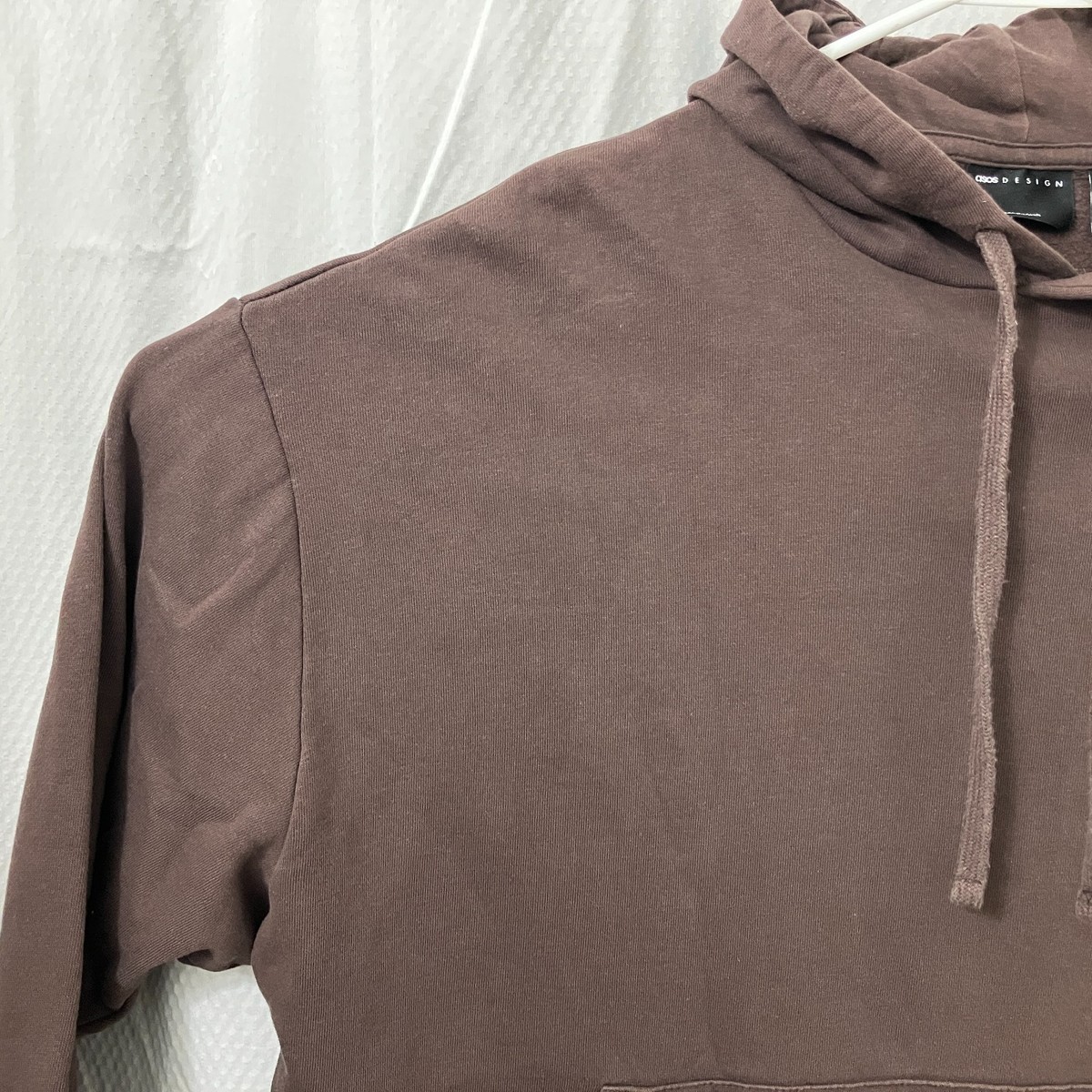 ASOS Design Unisex Hoodie Washed Brown Floral Back Sweatshirt Cotton Size Large View 3