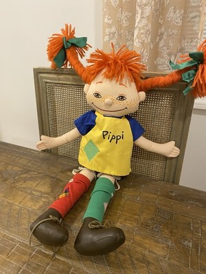 Vintage 1988 Collectible Pippi Longstocking Doll Astrid Lindgren Plush Doll 18''