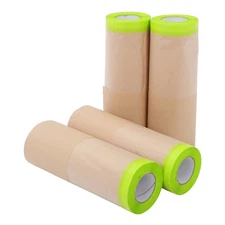 4pcs Kraft Paper Masking Film 30 cm X 12 m Protective Wrap For Painting