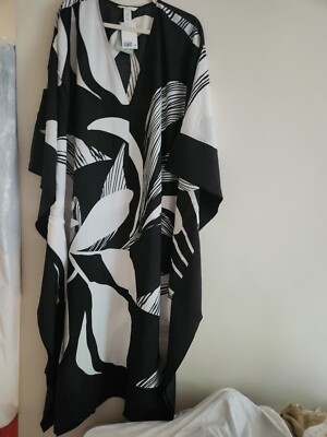 H&M Kaftan Dress Black Cream Patterned Sz M/L BNWT | eBay