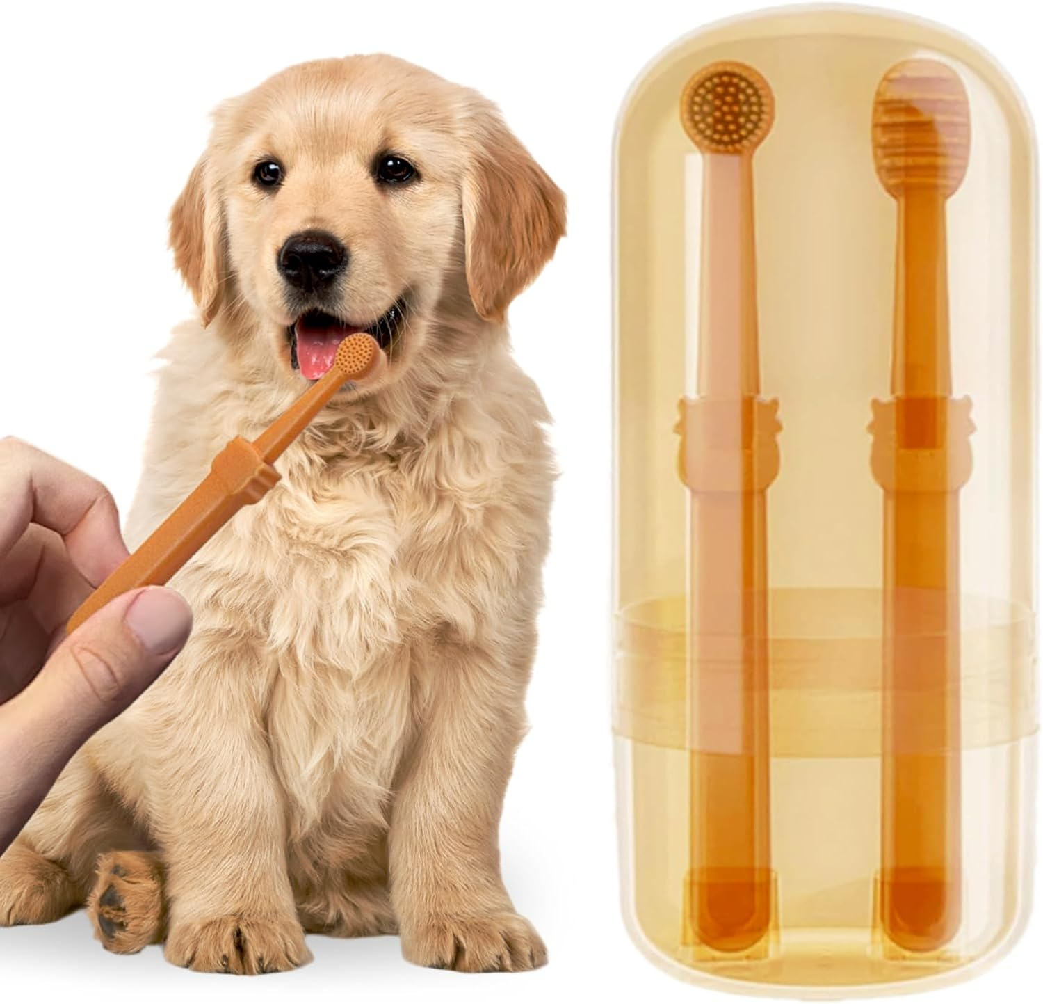 Dog Toothbrush Pet Silicone Toothbrush Cat Tooth Brushing Kit with