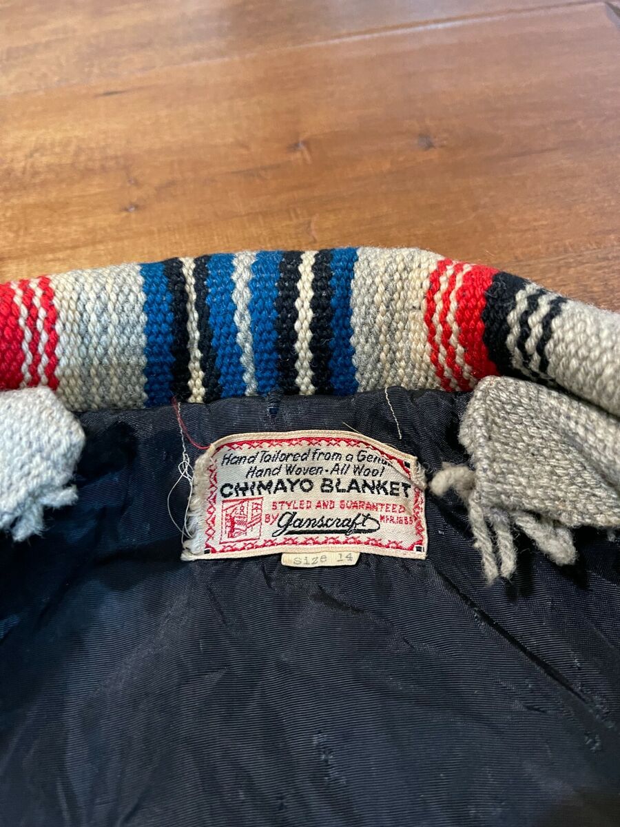 Vintage 1930's Chimayo Blanket by Ganscraft Wool Native Vintage 1930's Chimayo Blanket by Ganscraft Wool Native