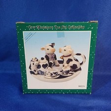 Vintage 1997 Miniature Resin Cow Tea Set Cracker Barrel Popular Imports