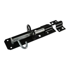 Timco 8" Black Brenton Padbolt -Heavy Duty Padlockable Gate & Door Security Bolt