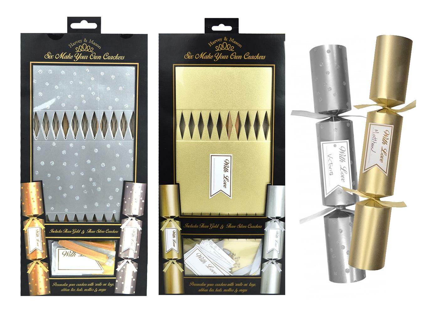 Make Your Own Christmas Crackers Novelty Decorations Silver Gold Luxury