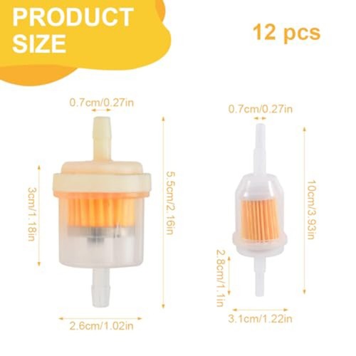 Garden Machinery Fuel Filter 2.7cm/1.06" 6.1cm/2.4" Plastic+Filter