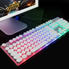 Colorful Luminous Gaming Wired Keyboard Mouse Set