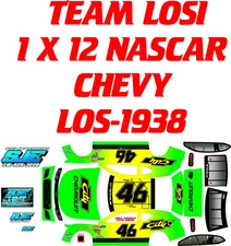 TEAM LOSI 1938  1X12 NASCAR  COLE TRICKLE DOT DECAL WRAP KIT CHEVY  BODY ONLY