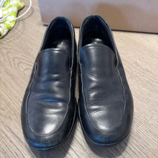 Men's PRADA Black Leather Loafers Size PRADA 6.5 - US 9.5