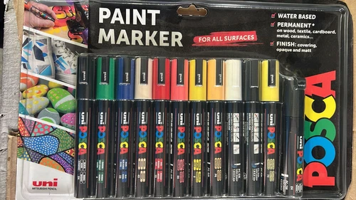 12 x Posca Paint Markers Blendable Assorted Water-Based Pigment Ink