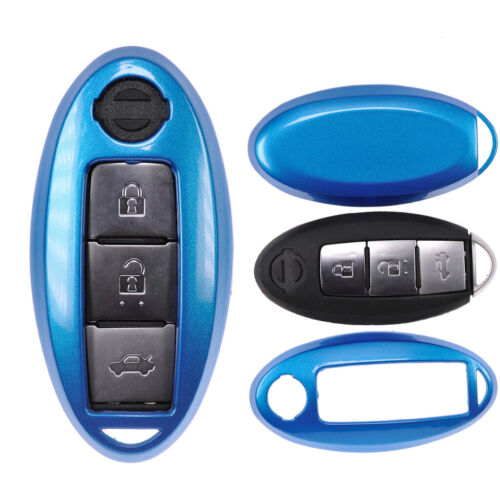 Auto Schlüssel Cover Hülle Blau für Nissan Qashqai GT-R Juke 370Z Micra Pulsar - Bild 1 von 3