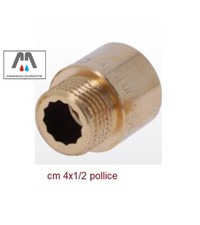 PROLUNGA PESANTE CM 4 X 1/2 pollice OTTONE a norma Confezione da 10pz