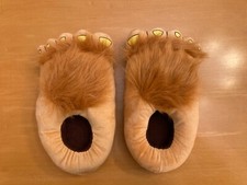 Bigfoot Sasquatch fuzzy foot slippers adult ,...