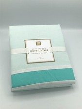 Pottery Barn Teen Suite Organic Duvet Cover Twin Blue Aqua Pool Color