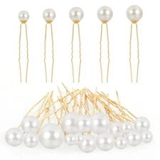 18Pcs Pearl Bobby Pins Bridal Wedding Hair Peals U Shaped Pearl Hair Pins 