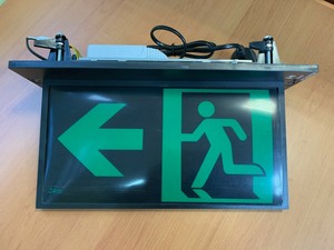 Black 3 3w Led Emergency Exit Sign Light Recessed Slimline Ceiling