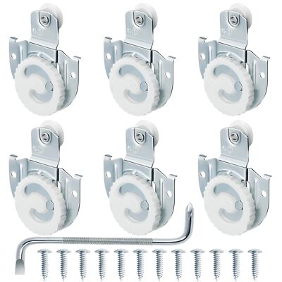 Sliding Closet Door Hardware Smooth Rollers Replacement Kit Silver 6 Pack