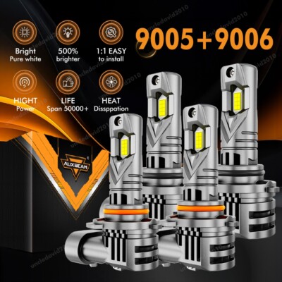 AUXBEAM LED Headlight Bulbs Conversion Kit 9005 9006 High Low Beam 25000LM 6500K