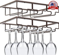 Porta copas de vino organizador para cocina soporte set de 2 moderno de acero
