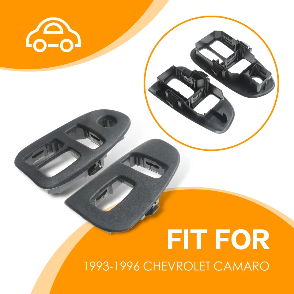 Black Power Lock Switch Trim Bezel Pair for 1993 1994 1995 1996 Chevrolet Camaro - Image 4 of 4