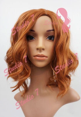 W90 Damen Perücke Auburn/dunkler Ingwer Schulterlänge Strandwellen Perücke Studio7-uk