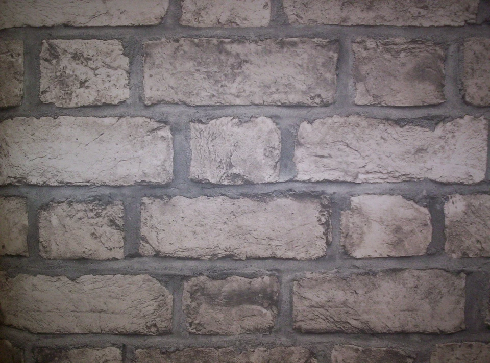 PAPEL PINTADO PREPEGADO REALISTA ASPECTO LADRILLO GRIS Y CREMA # FH37520 Foto 3 de 4