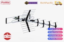 Directional HD TV Antenna Digital Outdoor OTA VHF UHF Pole Splitter Included