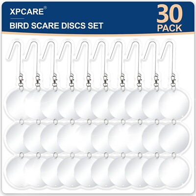 30 Pcs Bird Scare Discs, Reflective Double-Sided Bird Reflectors Upgraded Discs