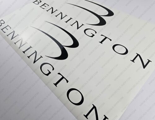 BENNINGTON BOAT LOGO BLACK DECALS STICKERS Set of 2 22" LONG - Picture 3 of 5