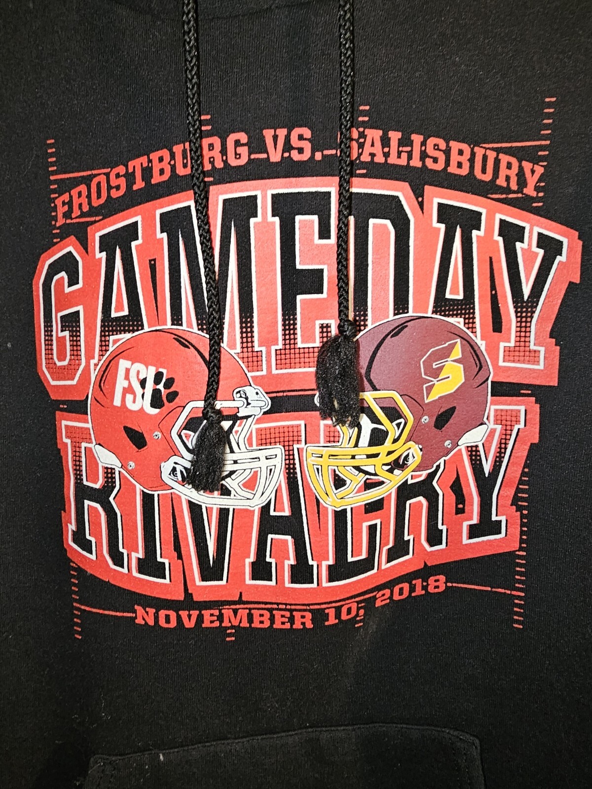 Frostburg X Salisbury Champion Medium Mens Black Graphic Logo Hoodie NCAA