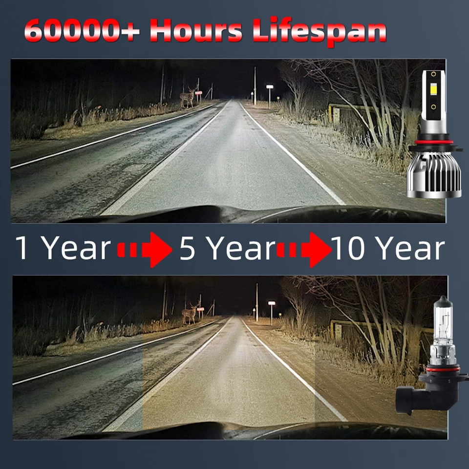 9005 H11 H11 For Nissan Maxima 2009-2014 LED Headlight Fog Light Bulbs Kit - Image 4 of 4