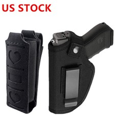 Universal Tactical IWB OWB Belt Gun Holster Concealed Carry with Magazine Pouch