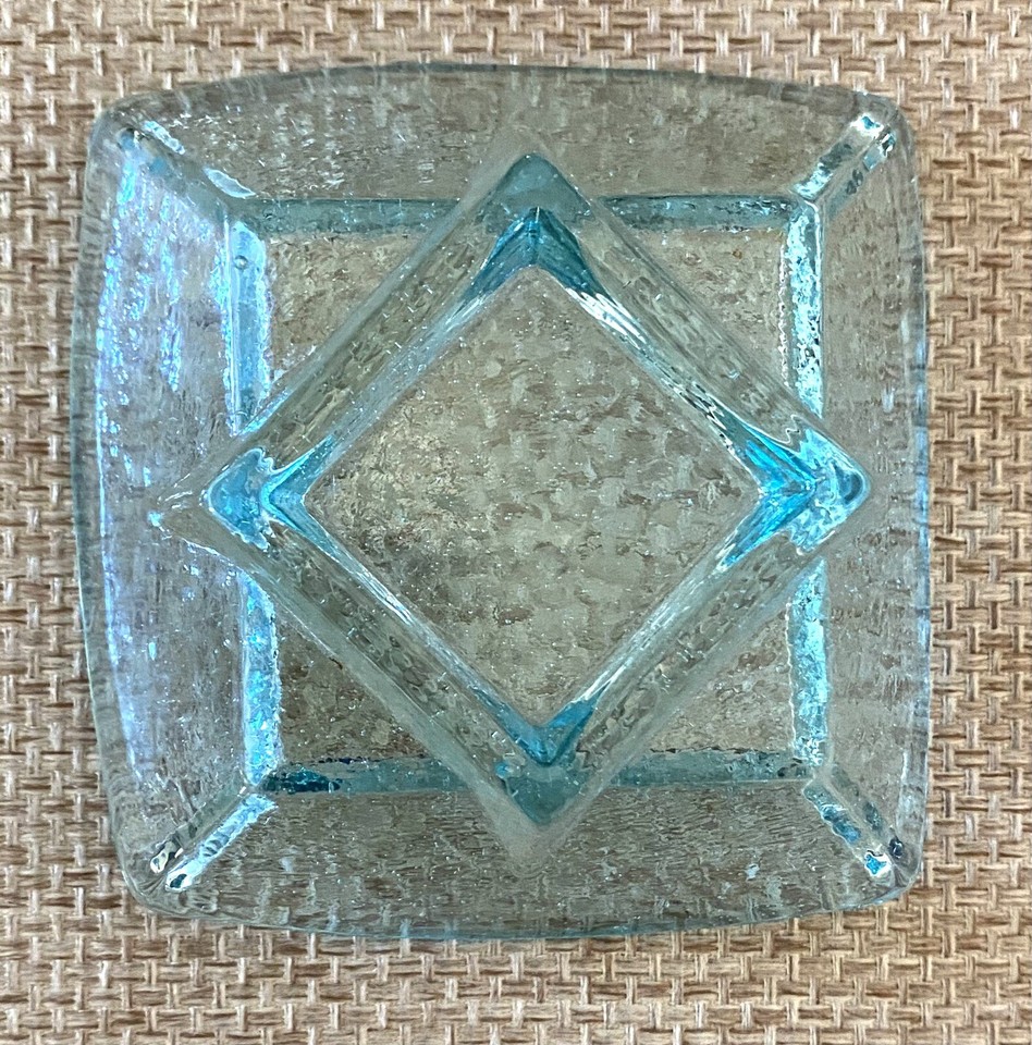 Fire and Light Trinket Cache Dish Recycled Glass AQUA Flawless Arcata