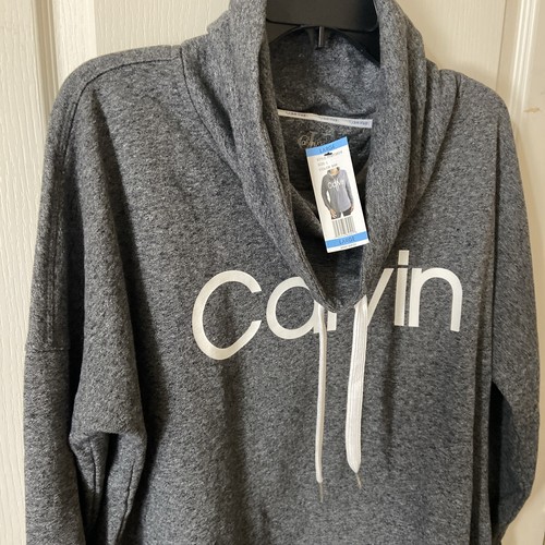 Sudadera para mujer Calvin Klein cuello capucha grande gris oscuro nueva con etiquetas - Imagen 4 de 12