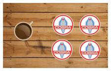 COBRA MUSTANG SNAKE CUSTOM HARDBOARD HOUSE BAR COASTER SET 4