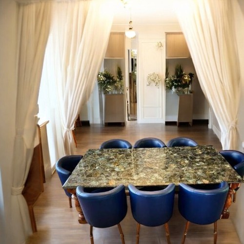 48"x24" Elegant Labradorite Stone Top Dining Table Luxury Lichen Slab Hallway De - Picture 5 of 8