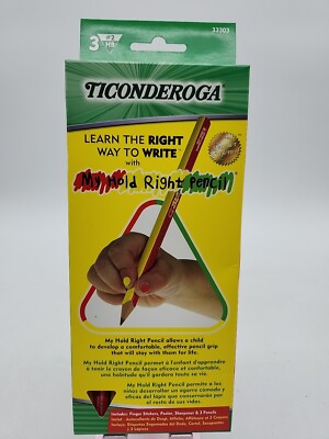 Ticonderoga My Hold Right Pencil 33303 #2HB 3 Ct