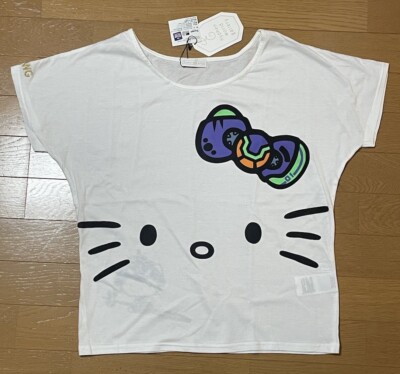 E hyphen world gallery Hello kitty collab EVANGELION 01 T-Shirts White 2013
