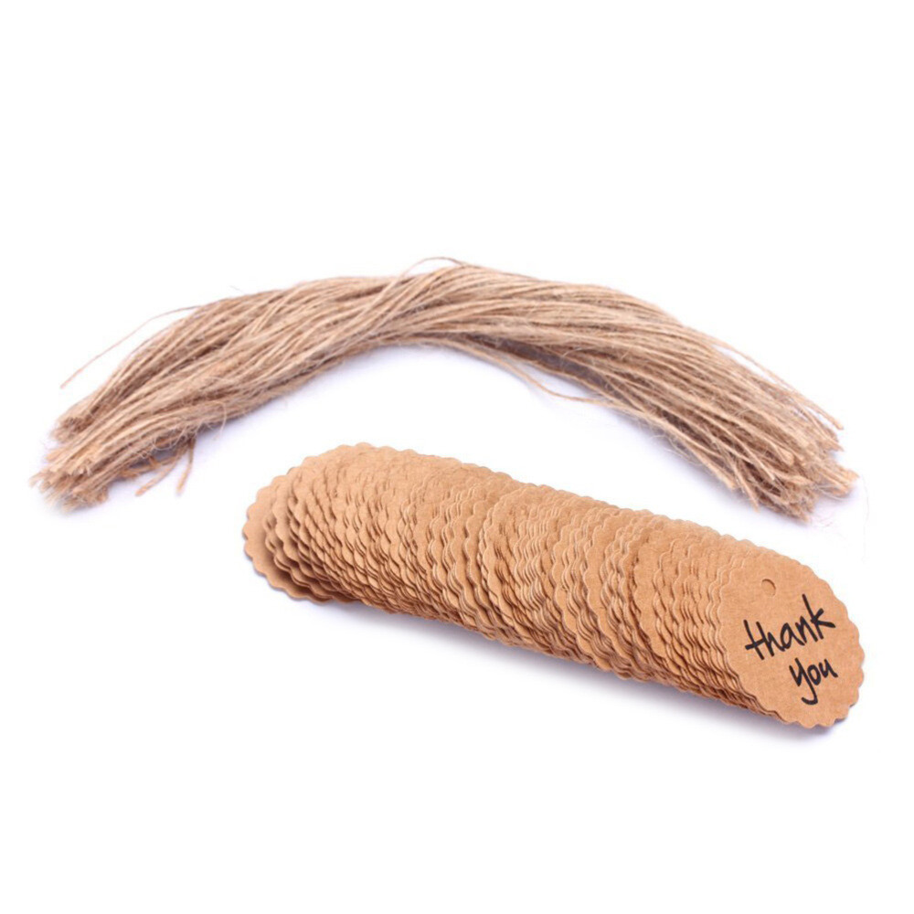 Veemoon Geschenkanhänger Aus Kraftpapier - 50 Stück Mit Rotem Seil, Herz-Design Für Wunschbaum & Hochzeiten