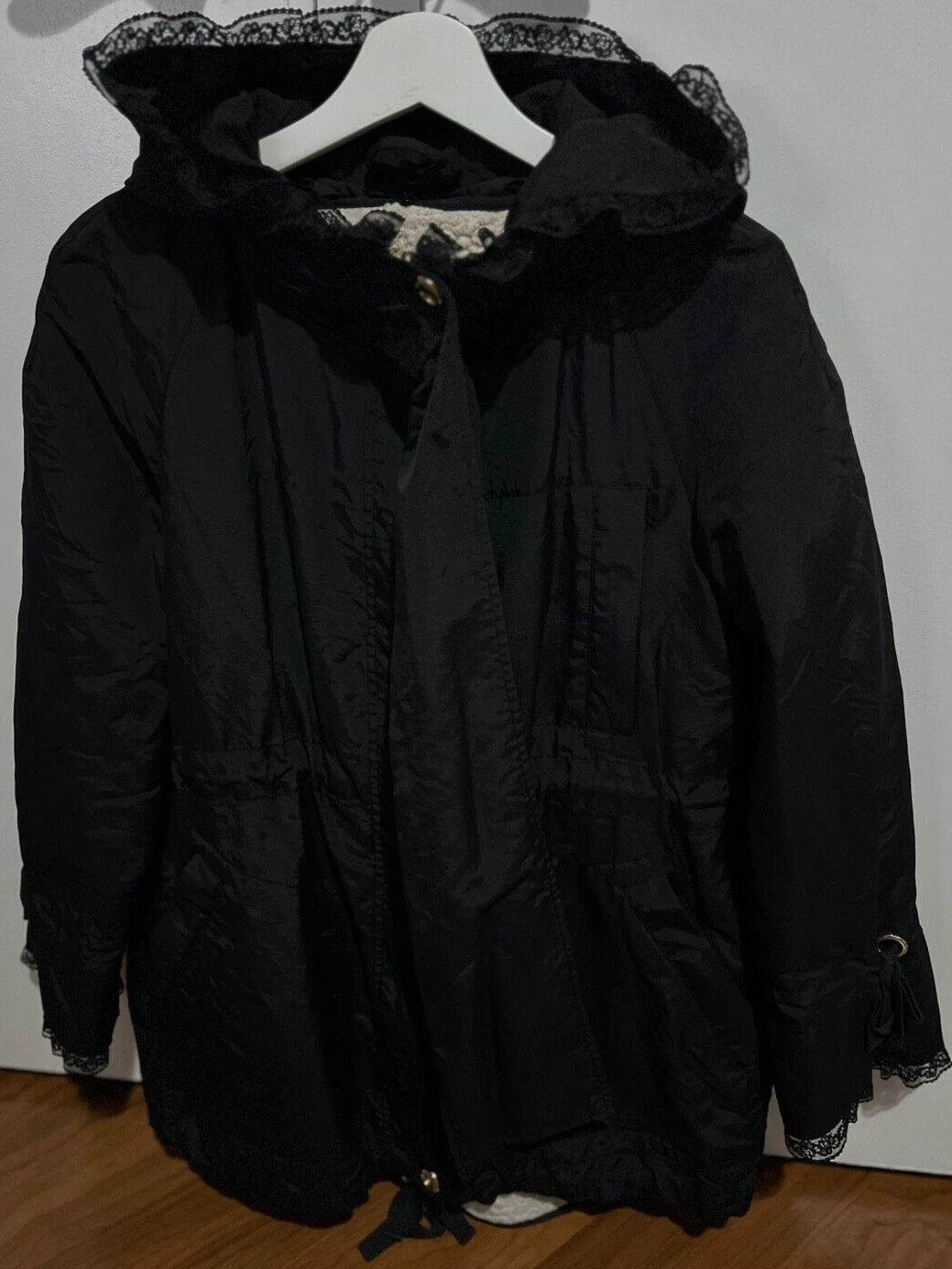 Giacca nera staccabile RED VALENTINO DRA4990B VT0098R nastro cravatta donna taglia 46
