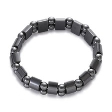 Magnetic Hematite Bracelet Elastic Stretch Beaded Jewelry Unisex Gift