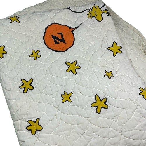 Vintage 60er/70er Snoopy Peanuts Charlie Brown gesteppte Tagesdecke 75 x 101 hergestellt in den USA - Bild 5 von 8