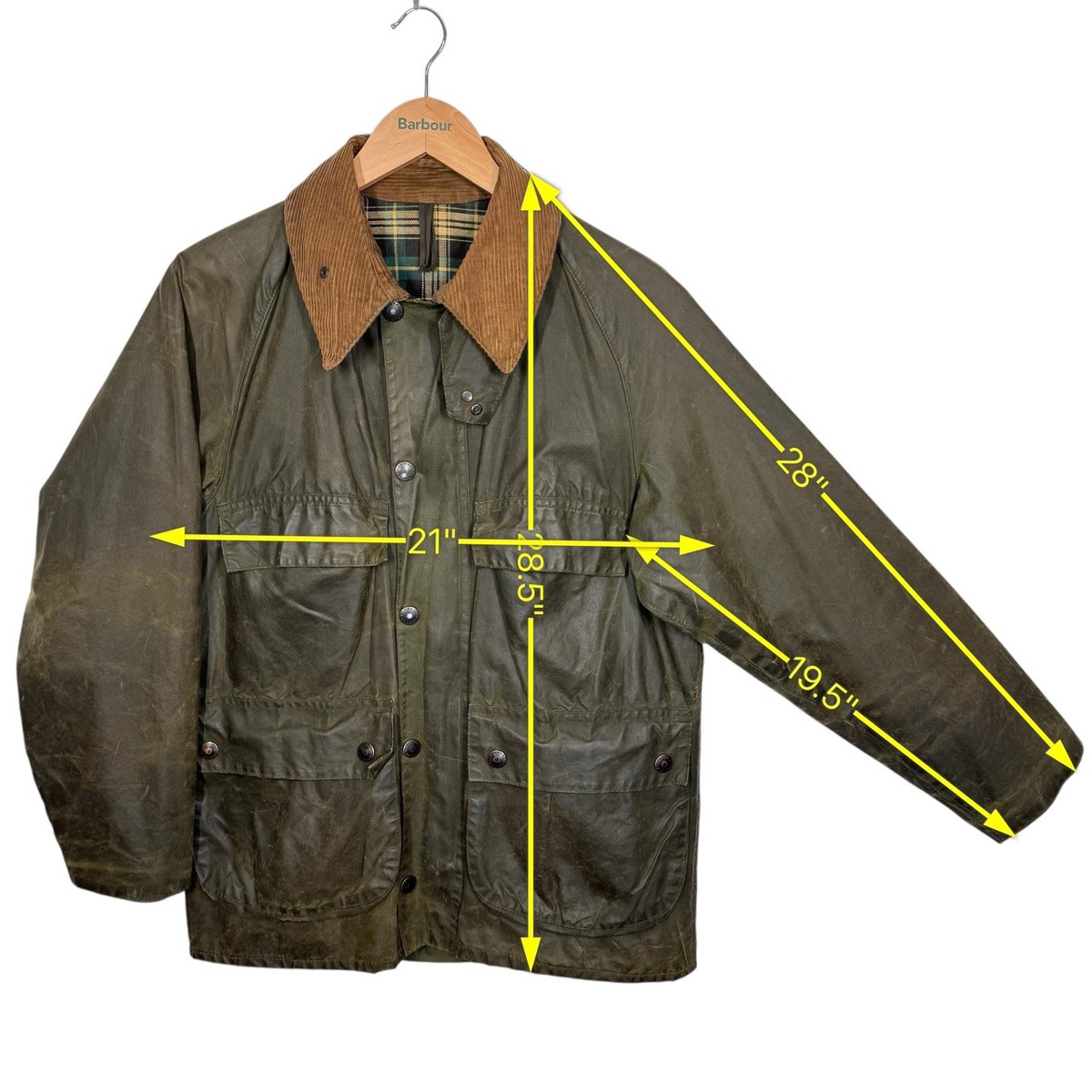 Barbour A100 Bedale Wax Jacket Sage Green C36 Small / XS Vintage