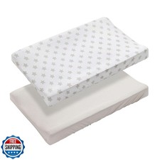 LITTLE TOTS BABY Pack of 2 Changing Pad Cover, 100 Cotton Breathable Changin