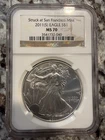 🔥🔥2011 S Eagle MS 70 Highest Grade Struck In San Francisco Encapsulated