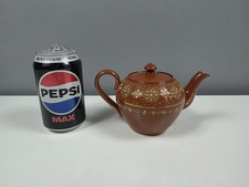Gibson & Sons GREEK BORDER Brown Earthenware Teapot - c1910 - 10 cm Tall